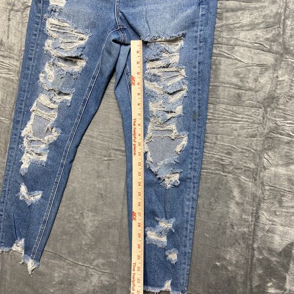 American Eagle Stretch Distressed Mom Jeans Women's Size 8R Blue - Picture 8 of 13